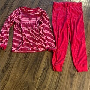Primary Red and White Striped Pajama Set